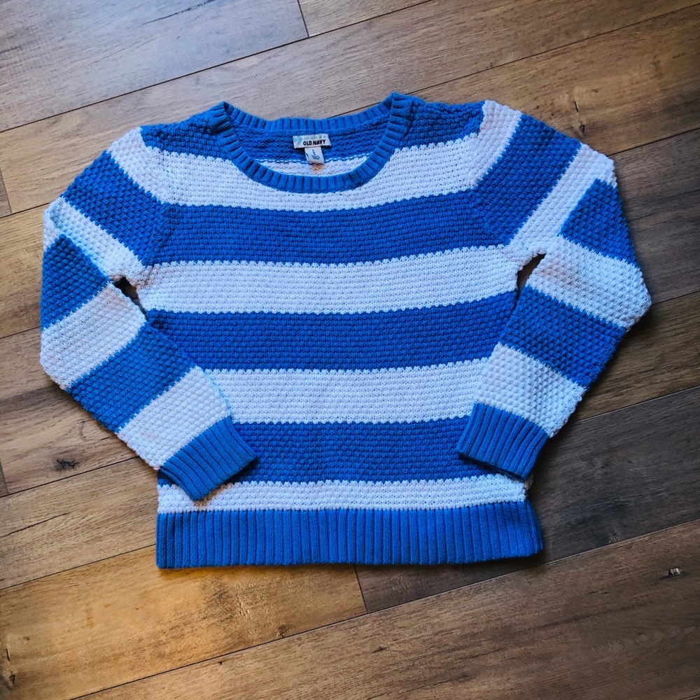 Kid Sweater tricot Old navy blue and white